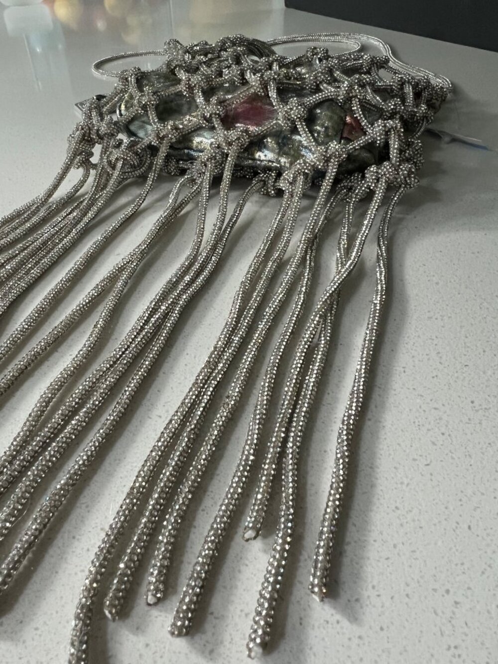 KURT GEIGER LONDON Mini Macramé Crystal Drawstring Bag - Picture 5 of 10